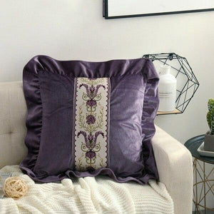 European flower embroidery lace cushion