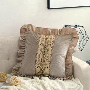 European flower embroidery lace cushion