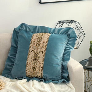 European flower embroidery lace cushion