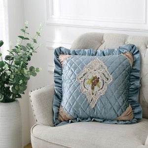 European flower embroidery lace cushion