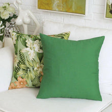 Load image into Gallery viewer, Bamboo leaf large flower green cushion