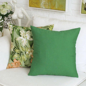 Bamboo leaf large flower green cushion