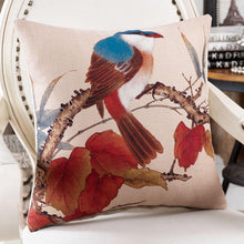 Load image into Gallery viewer, Flower and bird print cushion